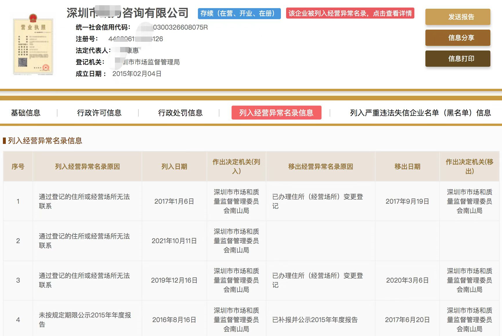 宁夏企业经营异常记录消除